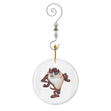 (Tasmanian Devil-6098) Christmas Ornaments Ceramic Charm with Hook Crystal Handmade Xmas Tree Decorations Keepsake Stocking Stuffer