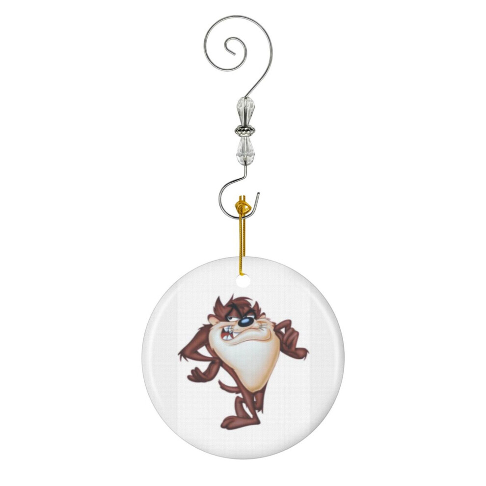 Famgem (Tasmanian Devil-6098) Christmas Ornaments Ceramic Charm With Hook Crystal Handmade Xmas Tree Decorations Keepsake Stocking Stuffer