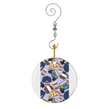 (Luke?s Coffee Pizza Lorelai Car Diner Purple Pack-9550) Christmas Ornaments Ceramic Charm with Hook Crystal Handmade Xmas Tree Decorations Keepsake Stocking Stuffer