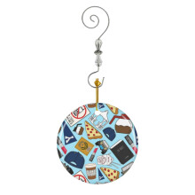 (Luke?s Coffee No Cell Phones Diner Gazebo Pizza Icons Blue Pack-7122) Christmas Ornaments Ceramic Charm with Hook Crystal Handmade Xmas Tree Decorations Keepsake Stocking Stuffer