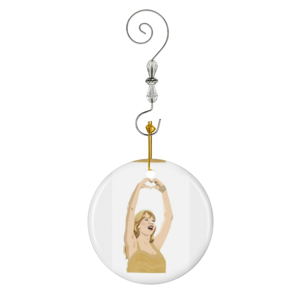 (Taylor Swift - Eras Tour - Swiftie - Taylor Swift Fans.-1443) Christmas Ornaments Ceramic Charm with Hook Crystal Handmade Xmas Tree Decorations Keep