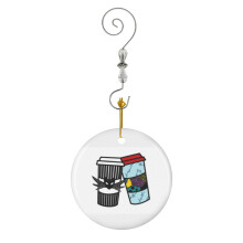 (Jack Sally Inspired Coffee Tumblr Cup Hot Drink Version-1978) Christmas Ornaments Ceramic Charm with Hook Crystal Handmade Xmas Tree Decorations Keepsake Stocking Stuffer