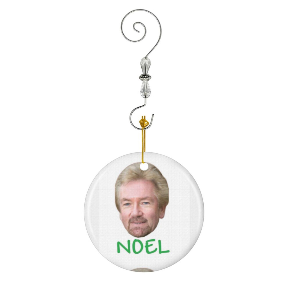 (Noel (Edmonds) Christmas-4315) Christmas Ornaments Ceramic Charm with Hook Crystal Handmade Xmas Tree Decorations Keepsake Stocking Stuffer