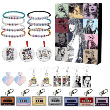 Taylor The Swift Christmas Advent Countdown Calendar Contain 24 Pieces Gift Christmas Acrylic Decoration And Bracelet Surprise Christmas Favorites