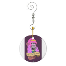 (It's Coffee Time (PB)-2789) Christmas Ornaments Ceramic Charm with Hook Crystal Handmade Xmas Tree Decorations Keepsake Stocking Stuffer