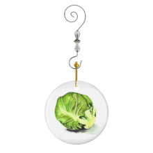 (Its Just A Sprout!-2316) Christmas Ornaments Ceramic Charm with Hook Crystal Handmade Xmas Tree Decorations Keepsake Stocking Stuffer