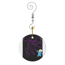 (Harold And The Purple Crayon Classic-5865) Christmas Ornaments Ceramic Charm with Hook Crystal Handmade Xmas Tree Decorations Keepsake Stocking Stuffer
