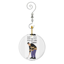 (Happy Gilmore Just Tap It In-111) Christmas Ornaments Ceramic Charm with Hook Crystal Handmade Xmas Tree Decorations Keepsake Stocking Stuffer
