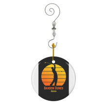 (Golf At Bandon Dunes - Oregon, Classic Sunset Gift-2187) Christmas Ornaments Ceramic Charm with Hook Crystal Handmade Xmas Tree Decorations Keepsake Stocking Stuffer