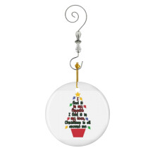 (Love Actually-8594) Christmas Ornaments Ceramic Charm with Hook Crystal Handmade Xmas Tree Decorations Keepsake Stocking Stuffer