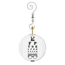 (Eye Chart Optometrist-8627) Christmas Ornaments Ceramic Charm with Hook Crystal Handmade Xmas Tree Decorations Keepsake Stocking Stuffer