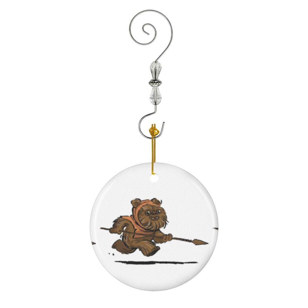 Famgem (Ewok-1419) Christmas Ornaments Ceramic Charm With Hook Crystal Handmade Xmas Tree Decorations Keepsake Stocking Stuffer