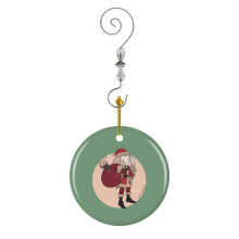 (Eda And King Christmas-1086) Christmas Ornaments Ceramic Charm with Hook Crystal Handmade Xmas Tree Decorations Keepsake Stocking Stuffer