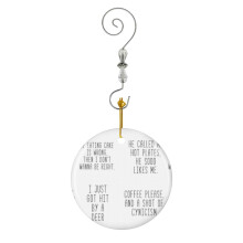 (Coffee And A Shot Of Cynicism Pack-9943) Christmas Ornaments Ceramic Charm with Hook Crystal Handmade Xmas Tree Decorations Keepsake Stocking Stuffer