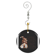 (Coffee Spelled Backwards Is Eeffoc Funny Coffee Gnome-1101) Christmas Ornaments Ceramic Charm with Hook Crystal Handmade Xmas Tree Decorations Keepsake Stocking Stuffer