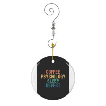 (Coffee Psychology Sleep Repeat - Funny Psychology Coffee Gift-6102) Christmas Ornaments Ceramic Charm with Hook Crystal Handmade Xmas Tree Decorations Keepsake Stocking Stuffer