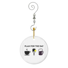 (Funny Coffee Pickleball Beer-3980) Christmas Ornaments Ceramic Charm with Hook Crystal Handmade Xmas Tree Decorations Keepsake Stocking Stuffer