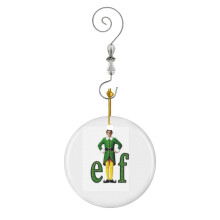 (Buddy The Elf-5509) Christmas Ornaments Ceramic Charm with Hook Crystal Handmade Xmas Tree Decorations Keepsake Stocking Stuffer
