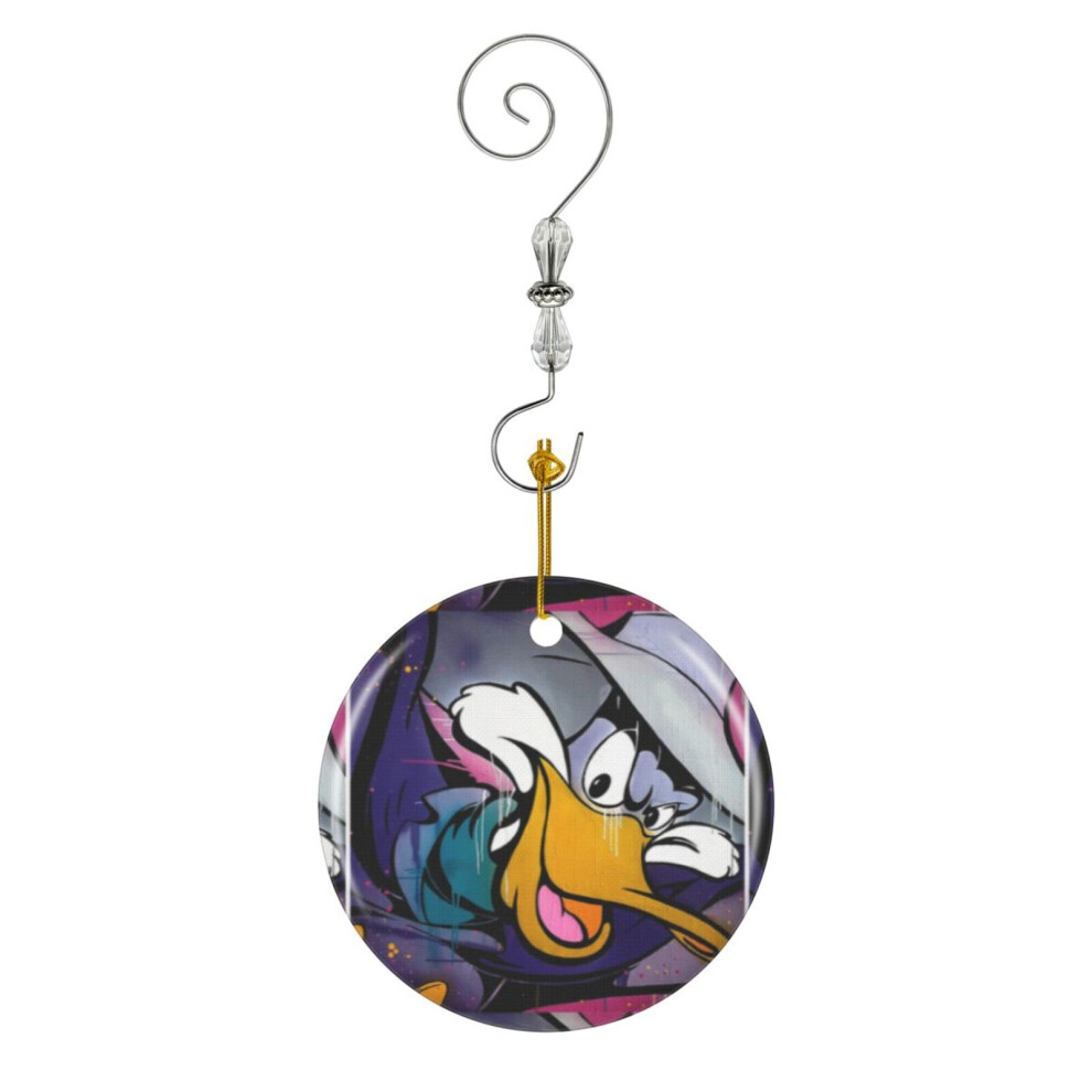 (Darkwing Duck-1895) Christmas Ornaments Ceramic Charm with Hook Crystal Handmade Xmas Tree Decorations Keepsake Stocking Stuffer