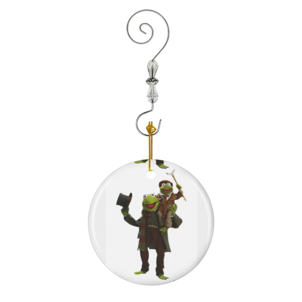 Famgem (A Muppet Christmas Carol - Bob And Tiny Tim-1125) Christmas Ornaments Ceramic Charm With Hook Crystal Handmade Xmas Tree Decorations Keepsake Stockin