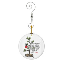 (Charlie Brown Christmas Tree GraphicLoveShop-280) Christmas Ornaments Ceramic Charm with Hook Crystal Handmade Xmas Tree Decorations Keepsake Stocking Stuffer
