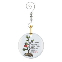 (Charlie Brown Christmas Tree GraphicLoveShop-5790) Christmas Ornaments Ceramic Charm with Hook Crystal Handmade Xmas Tree Decorations Keepsake Stocking Stuffer