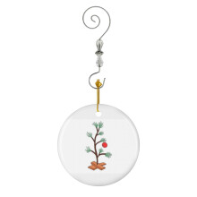 (Charlie Brown Christmas Tree-6714) Christmas Ornaments Ceramic Charm with Hook Crystal Handmade Xmas Tree Decorations Keepsake Stocking Stuffer