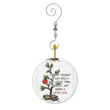 (Charlie Brown Christmas Tree GraphicLoveShop-2473) Christmas Ornaments Ceramic Charm with Hook Crystal Handmade Xmas Tree Decorations Keepsake Stocking Stuffer