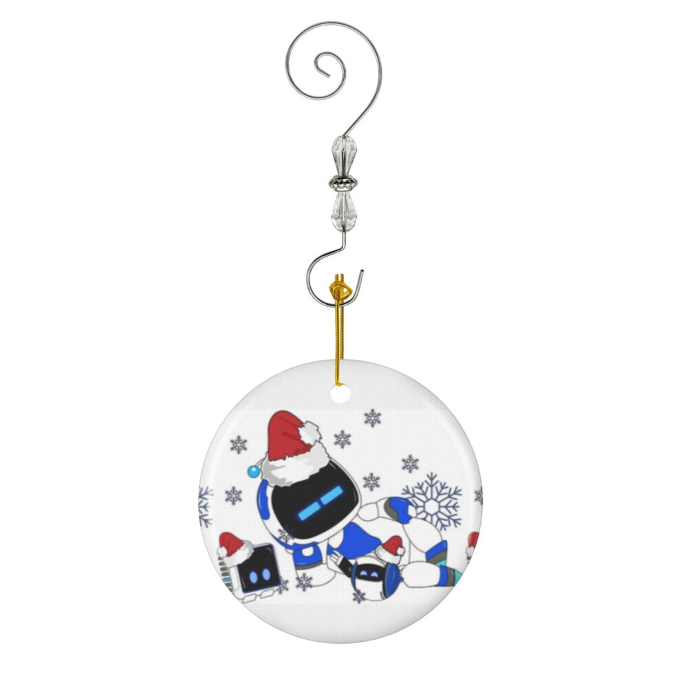 Famgem (Astrobot For Christmas-1843) Christmas Ornaments Ceramic Charm With Hook Crystal Handmade Xmas Tree Decorations Keepsake Stocking Stuffer
