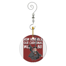 (The Nightmare Before Christmas - Mayor-1977) Christmas Ornaments Ceramic Charm with Hook Crystal Handmade Xmas Tree Decorations Keepsake Stocking Stuffer
