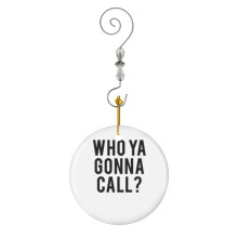 (Who Ya Gonna Call Ghostbusters Movie Fan Text Art-8015) Christmas Ornaments Ceramic Charm with Hook Crystal Handmade Xmas Tree Decorations Keepsake Stocking Stuffer