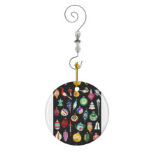 (Vintage Glass Ornaments-2451) Christmas Ornaments Ceramic Charm with Hook Crystal Handmade Xmas Tree Decorations Keepsake Stocking Stuffer