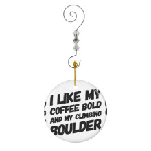 (Rock Climbing - Bouldering Coffee - Funny Pun-1346) Christmas Ornaments Ceramic Charm with Hook Crystal Handmade Xmas Tree Decorations Keepsake Stocking Stuffer