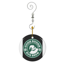 (Oogie Boogie Coffee, Nightmare Before Christmas New-2839) Christmas Ornaments Ceramic Charm with Hook Crystal Handmade Xmas Tree Decorations Keepsake Stocking Stuffer