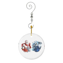 (Undertale-8705) Christmas Ornaments Ceramic Charm with Hook Crystal Handmade Xmas Tree Decorations Keepsake Stocking Stuffer