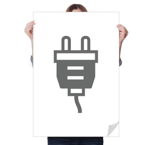 Plug Output Sticker Black Charging Cable Plug Socket Pattern Sticker Decoration Poster ...