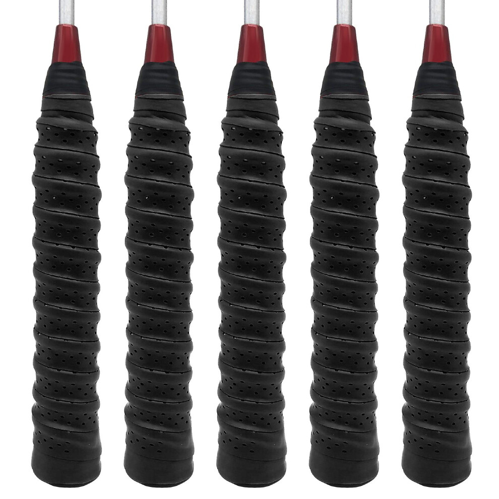 1/5Pcs Racket Grip Tape Super Absorbent Badminton Eva Overgrip Anti-Slip Tennis Grip Absorb Sweat Racket Sticky Hand Grip Black