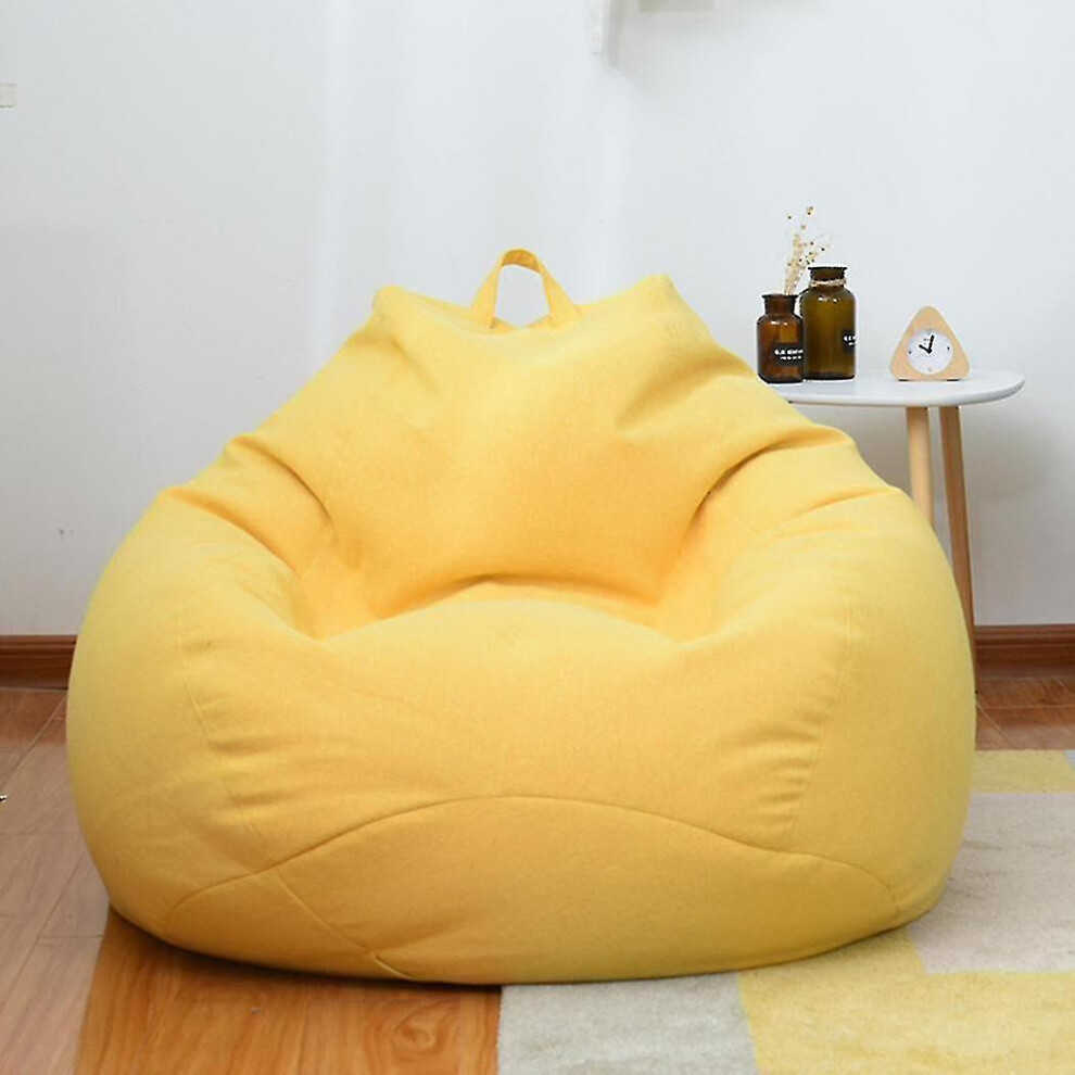 (Yellow, 90 * 110cm) Brand New Extra Large Bean Bag Chairs Couch Sofa Cover Indoor Lazy Lounger For Adults Kids Hotsale!