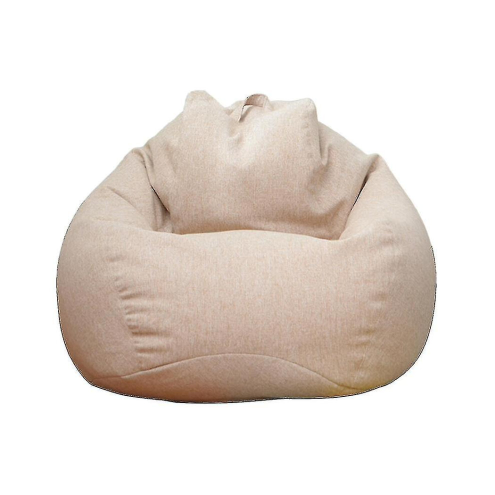 (Khaki, 90 * 110cm) Brand New Extra Large Bean Bag Chairs Couch Sofa Cover Indoor Lazy Lounger For Adults Kids Hotsale!