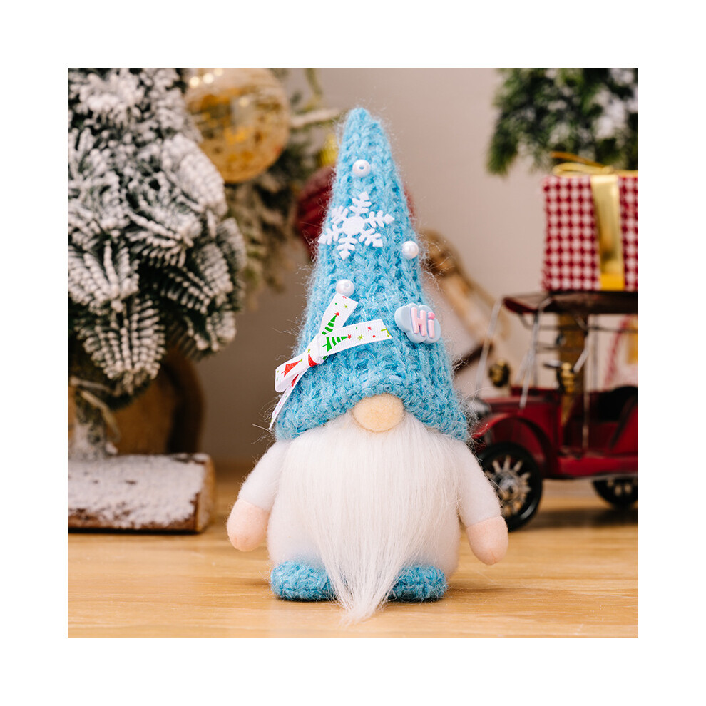 (Christmas Blue) Delightful Christmas Decorative Gnome And Santa Claus Plush Dolls For Merry Celebrations-image-OPC-PFMFCC9-NEW