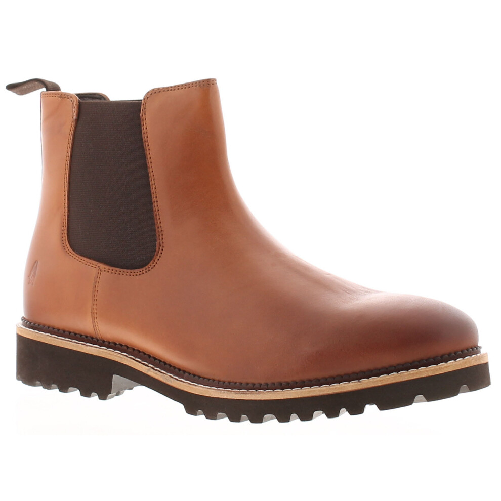(Tan, 5 (Adults')) Hush Puppies Womens Boots Chelsea Gwyneth Leather Memory Foam Slip On tan UK Siz