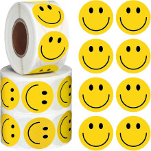 1500 Pieces Happy Smile Face Decal Small Happy Face Decal Mini Motivational Stickers Colorful Incentive Stickers Behavior Chart Stickers For Student(1