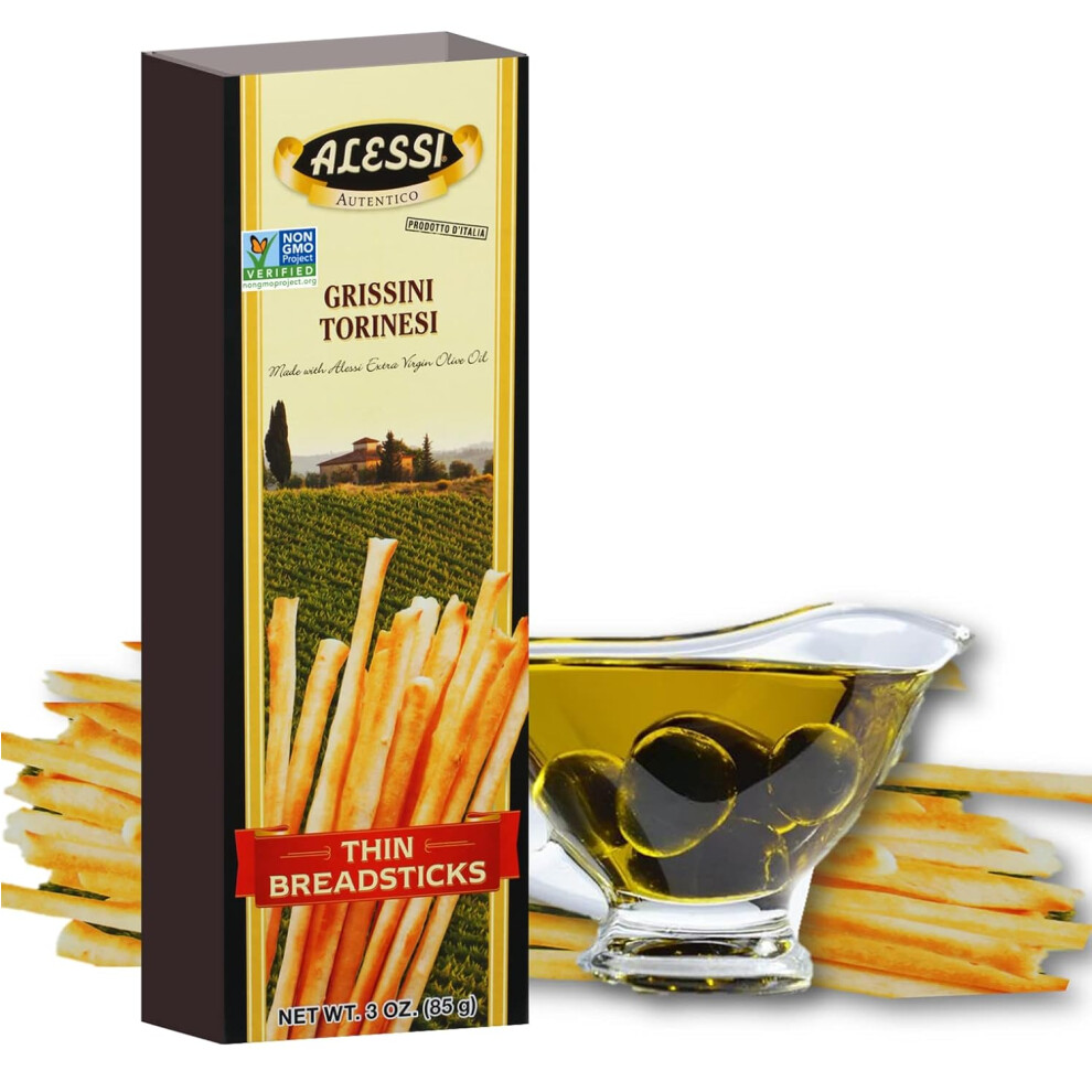 Alessi Imported Breadsticks with Extra Virgin Olive Oil (Pack of 12)