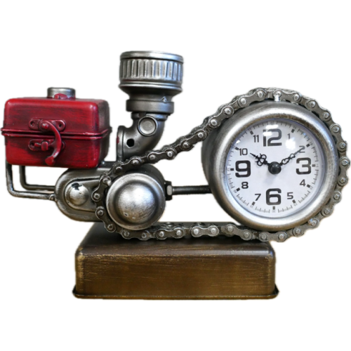Industrial Engine Style Desk Mantle Freestanding Clock
