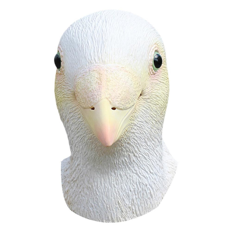 Halloween Carnival Party Mask Pigeon Animal Headgear Funny Full Face Mask For Halloween Masquerade Banquet (White) White