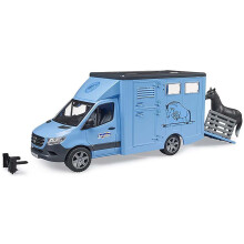 Bruder Sprinter – transporter zwierząt z jednym koniem (2674) – realistyczny pojazd zabawkowy w skali 1:16