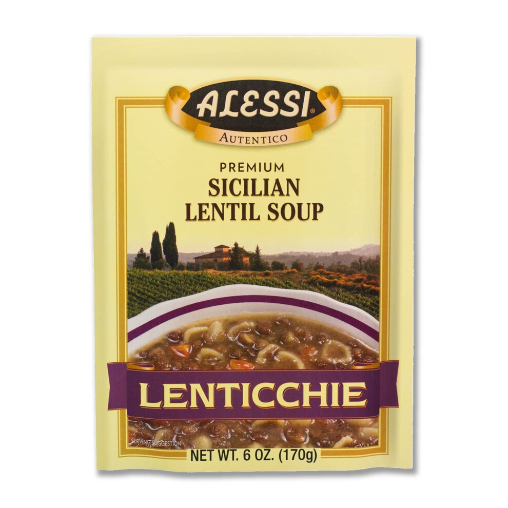 Alessi Autentico Premium Soups (Sicilian Lentil, 6 Ounce (Pack of 6)