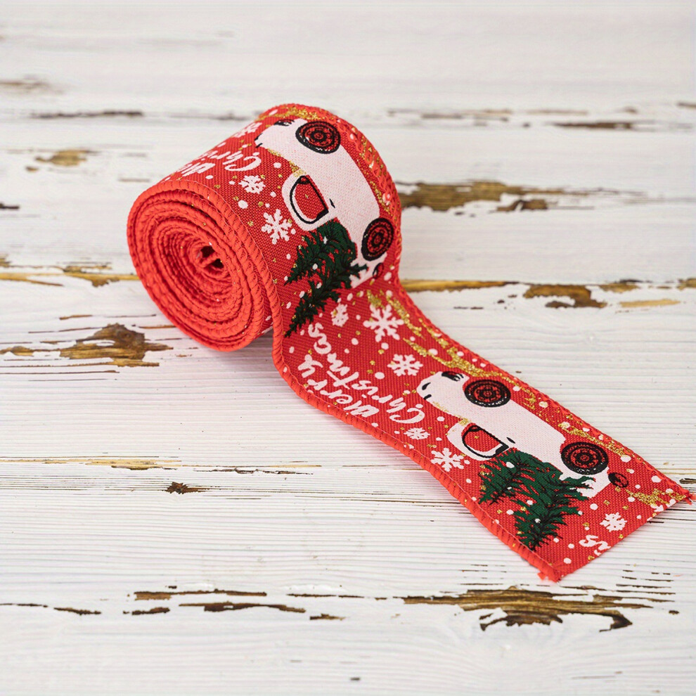 (Christmas Ribbon B) Holiday Versatile Decoration Ribbon In Three Unique Designs For Christmas Tree Styling-image-OPC-PFMFF9Z-NEW