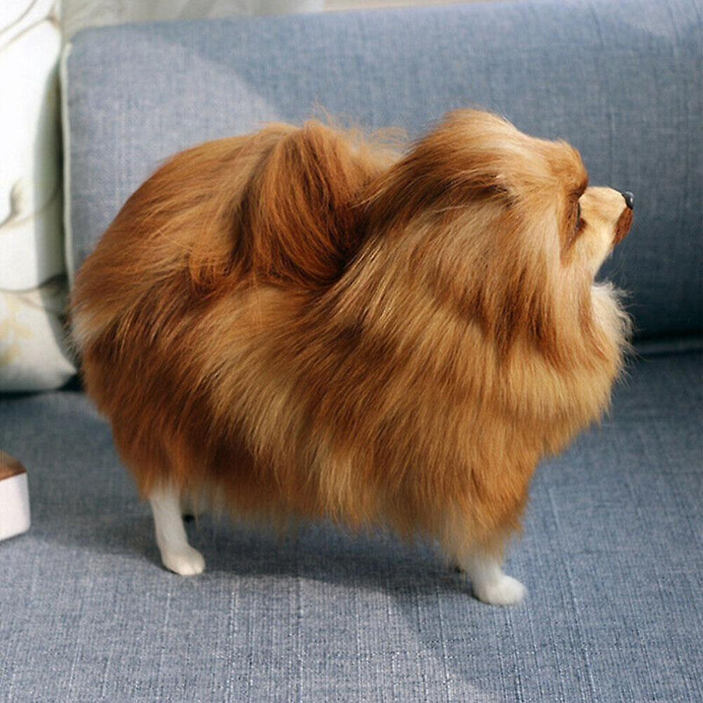 Realistic Simulation Dog Toy Plush Pomeranian Toy Doll H. Stuffed Animal
