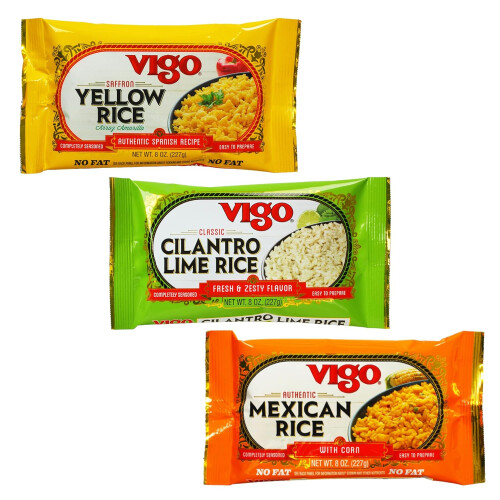 Vigo Authentic Rice Variety Pack, Low Fat, 8oz Pack of 3